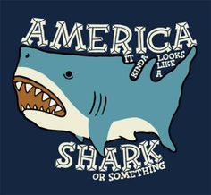 an image of a shark with the word america on it's chest and mouth