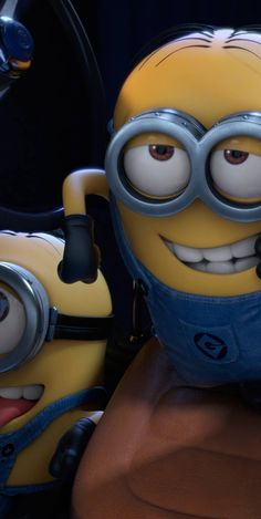 two minion characters sitting next to each other