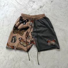 Celana Boxer, Butterfly Shorts, Butterfly Patch, Streetwear Men Outfits, Print Shorts, Type Of Pants, Casual Style Outfits, Look Cool