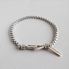 Fashion Element: Line Style: Retro Geometric Bangle, Earrings Dangle Simple, Vintage Silver Jewelry, Retro Bracelet, Geometric Bracelet, Silver Bracelets For Women, Chain Women, Style Hip Hop, Simple Bracelets