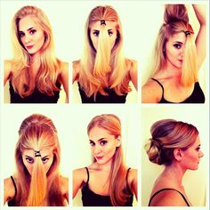 Cute bun with volume (great for the 'late to work' days) Classic Updo, Low Bun, Elegante Casual, Hair Today, Hair Skin