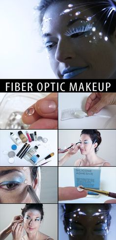 For an entirely unique and ethereal look, check out fiber optic makeup. Fiber Optic Clothing, Fiber Optics Dress, Fibre Optic Dress, Fiber Optic Sculpture, Spfx Makeup, High Fashion Makeup, Rave Makeup