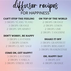 Diffuser Blend Recipes for Happiness Diffuser Blends Young Living, Joy Essential Oil, Essential Oil Combinations, Essential Oil Diffuser Blends Recipes, Young Living Essential Oils Recipes, Essential Oils Guide, Essential Oil Diffuser Recipes, Oil Diffuser Recipes, Essential Oil Blends Recipes