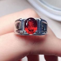 This Ring is made of Natural Garnet Gemstone, The Metal Is Sterling Silver and also available in 9k,14k, 18k Solid Gold. Garnet Mens Ring, Garnet Ring Men, 7x9mm Oval Cut Garnet Engagement Ring For mens, Male Ring, Red Garnet ring, Father's Ring, Gift For Husband/ father, January Birthstone,9k/14/18k Yellow gold, Rose Gold, White Gold Garnet Ring Product Details: - Material:- 925 Sterling Silver/9k/14k/18k Solid Gold Main Stone:- Natural Garnet Stone size:- 7x9mm (Oval cut) Stone Weight :- 3ct A Luxury Classic Men's Garnet Ring, Red Oval Sapphire Birthstone Ring, Oval Garnet Signet Ring For Anniversary, Red Garnet Signet Ring For Anniversary, Red Oval Sapphire Ring As A Gift, Red Oval Sapphire Ring Gift, Red Sapphire Oval Ring For Gifts, Oval Ruby Ring In Sterling Silver With Vvs Clarity, Oval Red Sapphire Ring As Gift