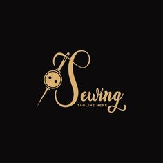 sewing logo with the word sewing on it and an image of a needle in the middle