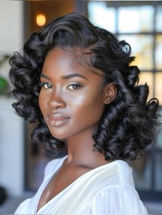 Finger Waves For Black Women, Christmas Hairstyles For Black Women, Best Summer Hairstyles, Summer Hairstyles For Black Women, 00s Mode, Oval Face Hairstyles, Finger Waves, Medium Curly Hair Styles, Christmas Hairstyles