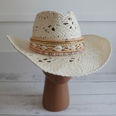 This cowboy hat is made to take to a rodeo, festival, a trip with your besties to Nashville,  you name it you can take it!   Make it you own with your own chenille initial or choose any other style of chenille patches we carry.   This hat comes in one size  If hat is sold out it will be replace with a similar model Pick your favorite stack from the pictures.  Want a color theme and do not see it? Please reach out to me and I will be happy to help. This hat is made of 100% paper straw  I seal thi Southern Style Summer Hats For Western-themed Events, White Country Fedora For Festivals, Country Style White Fedora For Festivals, Country Style Hat For Kentucky Derby Festival, Country Style Hats For Kentucky Derby Festival, Adjustable Brimmed Hat For Country Festivals, Adjustable Country Style Hat Bands For Country Festivals, Adjustable Country Style Hat Bands For Festivals, White Adjustable Sun Hat For Festivals