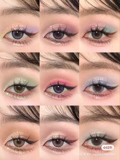 Make Up Gold, Eye Makeup Tools, Ulzzang Makeup, Colorful Eye Makeup