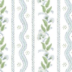 - Upholstery Fabric by the Yard - These vines are a vibe. We love this blue and green fabric featuring serpentine flowers and vines illustrated by Danika Herrick! Performance linen fabric offers the natural appearance and texture of traditional linen fabrics with the durability of a 100% polyester fabric. The printed design is displayed with a slight luster and rich colors giving this faux linen fabric a luxe lewk. About the Artist Danika Herrick's background in interior design and decorative pa Blue And Green Illustration, Green Vines Wallpaper, Blue Vine Wallpaper, England Flowers, Blue And Green Floral Fabric, Blue And Green Fabric, Modern Vine Fabric, Green And Blue Fabric Swatches, Danika Herrick