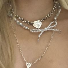 Coquette Piercings, Coquette Necklace, Winter Ashby, Coquette Jewelry, Jewelry Lookbook, A Necklace