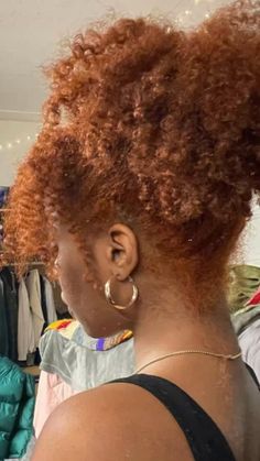 Black Gingers Natural, Ginger Hair On Natural Hair, Ginger Hair Black Women Aesthetic, Ginger Hair Black Women Curls, Ginger Red On Black Women, Ginger Hair Natural Curls, 4b Colored Hair, Hair Color Ideas For Afro Hair, Ginger Hair Color On Black Women Natural