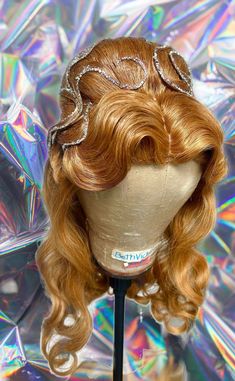 Introducing the dazzling Rhinestoned Beehive Wig - a must-have accessory for festivals and drag queens who want to steal the spotlight! 🌟 Unleash your inner diva and set the stage on fire with this exquisite wig that radiates glamour. Crafted with meticulous attention to detail, this wig is adorned with a swirls of rhinestones that catch the light at every angle. Whether you're channeling your inner pop star, embracing a fantasy persona, or simply looking to make a statement, this wig is your t Festival Hair Long, Rhinestone Wig, Drag Queen Aesthetic, Drag Looks, Merida Wig, Hair Long Curly, Doll Makeover, Drag Wigs, Lady Stardust