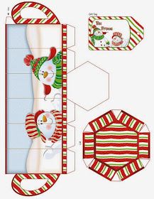 an origami christmas card with snowman and santa hat on it, cut out from