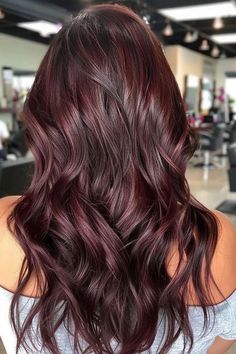 Burgundy To Brown Hair, Cherry Hair On Brown Hair, Brunette To Burgundy Hair, Dark Brown Hair With Red Glaze, Cherry Brown Hair Color Burgundy, Copper Cherry Hair, Red Auburn Hair Color Burgundy, Wine Red Hair With Dark Roots, Chocolate Burgundy Hair Color