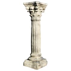 an old stone column on a white background