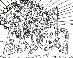 an adult coloring book with the word spring in it's letters and sunbursts