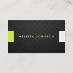 modern black and lime green business card