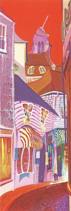 an image of a painting of some buildings