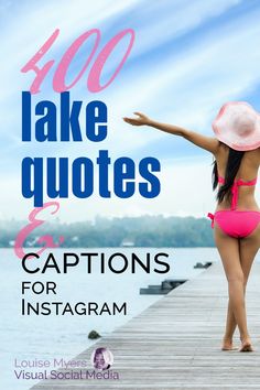 Lake days are the best days! Grab one of these captions to post with your awesome Instagram pics and videos. You'll find 400: Lake quotes for social media and more. Short lake captions for Instagram. Even one word lake captions! Perfect for influencers, bloggers, marketers - and all lake lovers! Lake Boat Captions Instagram, Lake Sayings Quotes, Lake Captions For Instagram, Boat Captions, One Word Captions, Lake Life Quotes, Lake Quote, Lake Captions, Captions For Instagram Love