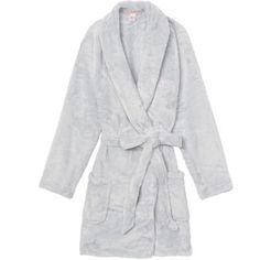 New Victoria's Secret Cozy Plush Short Robe Flint Gery Xs/S $59.5 So Soft You'll Never Want To Take It Off. In Allover Faux Fur With A Tie Waist. Embroidery At Chest Front Pockets Tie Waist 34" From Shoulder; Hits At Thigh Imported Polyester Item Comes From A Smoke And Pet Free Home Kimono Swim Cover Up, Plush Robe, Belted Robe, Satin Short, Floral Robes, Sleepwear Robe, Grey Shorts, Sleepwear Women, Black Satin