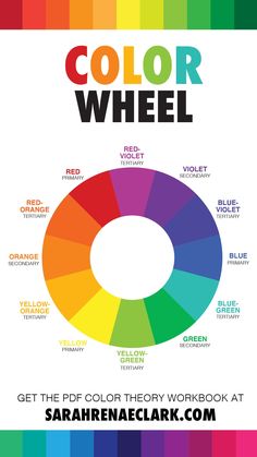 the color wheel is shown with different colors and words on it, including red, green,