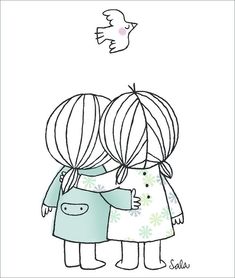 Best Friends | carme sala | Flickr Cute Best Friend Drawings, 가족 일러스트, Friends Journal, Friends Sketch, Drawings For Boyfriend, Best Friend Drawings