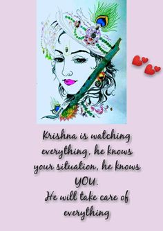 Krishna is watching everything. He knows your situation, he knows YOU. He will take care of everything. Radha Krishna Rasleela, Krishna Ashtami, Shree Krishna Wallpapers, Krishna Mantra, Baby Krishna, Creative Gifts For Boyfriend