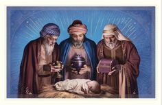 an image of three wise men with a baby