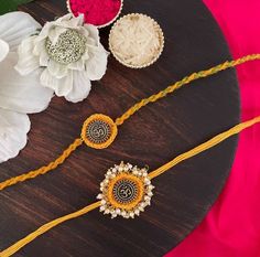 Crochet Rakhi, Rakhi 2024, Makeup Print, Minimal Jewellery