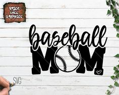 baseball mom svg cut file