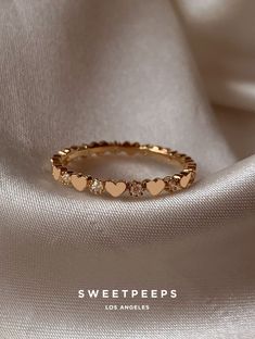 Mary Lou Hearts Ring – SP Inc. Cute Simple Rings Gold, Gold Rings Heart Design, Promise Rings For Her Simple Gold, 14kt Gold Rings, Simple Western Rings, Minamalistic Rings, Lots Of Rings On Hand, Pretty Rings Gold, Cute Girly Jewelry