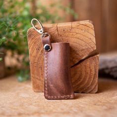 Leather Chapstick Case - Lazy 3 Leather Company Leather Chapstick Holder Diy, Leather Chapstick Holder, Lip Balm Keychain, Thread Craft, Handmade Leather Work, Chapstick Lip Balm, Swivel Hook, Lip Balm Tubes, Leather Workshop