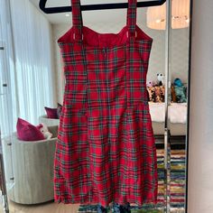 Plaid Skylar+Madison Dress. Message Me If You Have Any Questions. Madison Dresses, Cottage Core Dress, Cute Floral Dresses, Crushed Velvet Dress, Yellow Mini Dress, Yellow Fits, Frilly Dresses, Spaghetti Strap Mini Dress, Rainbow Dress