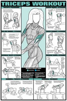 a poster with instructions on how to do the exercises for women in their own body