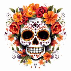 Chiaroscuro Art Styled Day Of The Dead Graphics: Vector, 4K Chiaroscuro Art, The Day Of The Dead, Sugar Skull Art, Ad Campaigns, White Tattoo