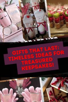 gifts that last time less ideas for treasure keepsakes in pink and white with text overlay