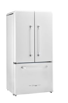 a white refrigerator freezer sitting next to each other