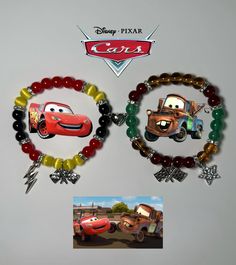 Lightning, McQueen and Tow-Mater matching bracelets available now! Link in bio!! 🚗💚🤎🧡❤️💛 “ • • • • • • #bracelets #lightning #braceletlover #braceletoftheday #jewelry #lightningmcqueen #explore #instagood #explorepage+ #viral #cars #carsmovie #cars1 #cars2 #cars3 #sallycarrera #towmater #mater #materandmcqueen #mcqueen #carsmoviedisney #disneymovie #disneyworld #cargram #carguys #cargirl #besties #friendshipbracelets #braceletgoals Lightning Mcqueen Gifts For Boyfriend, Lightning Mcqueen Bracelet, Tow Mater, Charm City, Hello Kitty Crafts, Bracelets Ideas