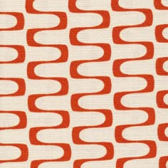 an orange and white fabric with wavy lines on the back ground, in various sizes