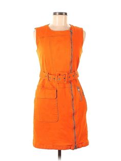 Toccin Casual Dress Size: 0 Orange Dresses - used. 98% Cotton, 2% Spandex, Crew Neck, Short, Sleeveless | Toccin Casual Dress: Orange Dresses - Used - Size 0 Utility Dress, Orange Casual Dress, Neutral Wedding Guest Dresses, Orange Dresses, Orange Orange, Dress Orange, Petite Tops, Midi Maxi Dress, Denim Design