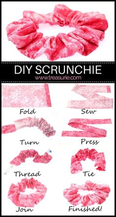 the instructions for how to make a scrunch