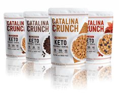 three bags of catalina crunch are shown