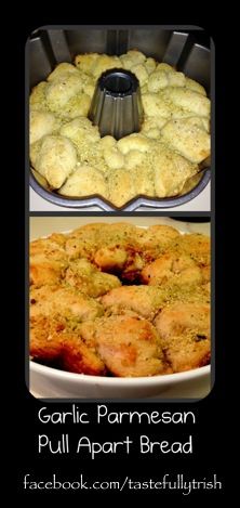 1 Grands biscuits. 1/2 stick of butter. 1T of Tastefully Simple Garlic Garlic. 1/2C grated Parmesan cheese. 1t TS Italian Garlic Bread Seasoning. Preheat the oven to 350 degrees. Throw the cold 1/2 stick of butter in a bundt pan and let it melt in the preheating oven. While the butter melts, cut the Grands biscuits into quarters. In a bowl, toss the biscuit pieces and spices/cheese. Add the biscuit mixture to bunt pan, sprinkling with remaining spices. Bake for 20- 22 minutes until golden. Parmesan Pull Apart Bread, Garlic Bread Seasoning, Italian Garlic Bread, Bread Seasoning, Grands Biscuits, Tastefully Simple Consultant, Bundt Pan Recipes, Tastefully Simple Recipes, Garlic Garlic