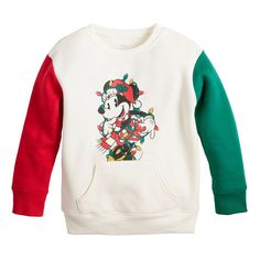 Give her wardrobe a festive refresh with this girls' adaptive Mickey Mouse holiday graphic sweatshirt from Jumping Beans. ©Disney Click on this ADAPTIVE GUIDE to find out about fit, functionality and more! Give her wardrobe a festive refresh with this girls' adaptive Mickey Mouse holiday graphic sweatshirt from Jumping Beans. ©Disney Click on this ADAPTIVE GUIDE to find out about fit, functionality and more! ADAPTIVE FEATURES Tag free design for added comfort Conveniently placed openings for quick and direct access to the abdomenFEATURES Crewneck Long sleeves Mickey Mouse graphic on chest Kangaroo pocket Fleece constructionFABRIC & CARE Cotton, polyester Machine wash Imported Size: 12. Color: Ivory Minnie Lights. Gender: female. Age Group: toddler. Material: Cotton Blend. Baby Minnie Mouse, Minnie Mouse Girl, Baby Mouse, Baby 2, Holiday Tops, Jumping Beans, Mickey Mouse And Friends