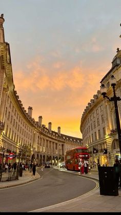 an image of a city street at sunset