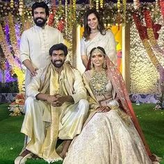 Miheeka Bajaj, Lehenga Bride, Peach Dupatta, Ivory Lehenga, Rana Daggubati, Groom Dress Men, Ram Charan, Marriage Photos, Indian Wedding Planning