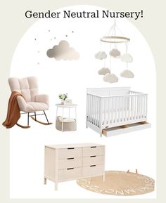 Gender neutral nursery decor! Decor for a neutral nursery! Neutral decorations and furniture Neutral Nursery Decor, Gender Neutral Nursery Decor, Nursery Room Inspiration, Gender Neutral Nursery, Neutral Nursery, Nursery Inspiration, Neutral Decor, Nursery Design