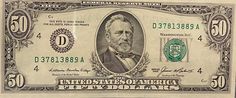 "Pictured is a 1985 VINTAGE $50 Bill Series 1985 Fifty Dollar Bill is called a \"VINTAGE\" because the Fifty Dollar Bill was a modern era bill printed in 1985 This is a genuine uncirculated United States Fifty Dollar Bill. D  37813889 A Series 1985 The dollar bill you see is the bill you will receive. Sorry, there is no return on money." 50 Dollar Bill, American Currency, Old Pennies Worth Money, 100 Bill, $100 Bill, Currency Design, Bills Logo, Bill Template, Space Craft