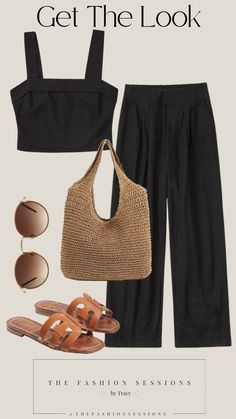 Ombre Sunglasses, Jute Bag, Summer Capsule Wardrobe, Brown Flats, Brown Ombre