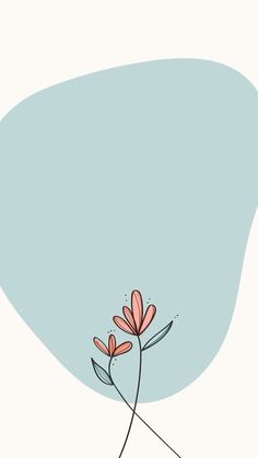 a pink flower on a light blue background